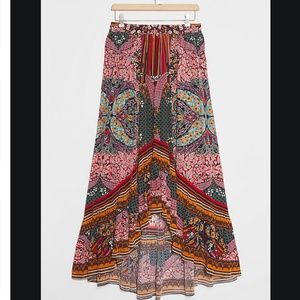 Allaire High-Low Boho Peasant Modern Cottage Hipster Hippie Flutter Maxi Skirt